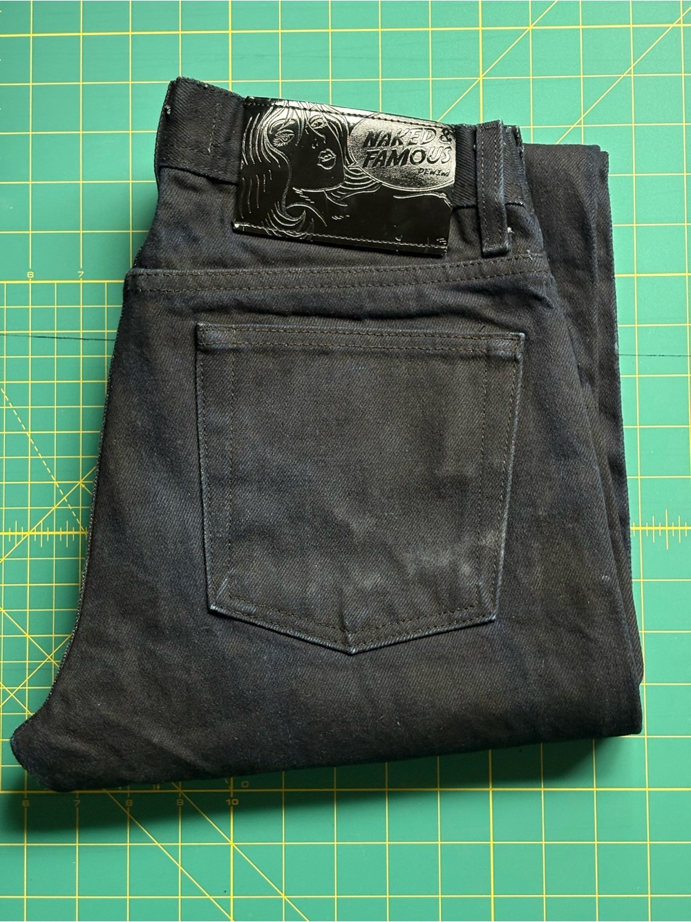 Naked & Famous Denim Slim Straight Black Jeans